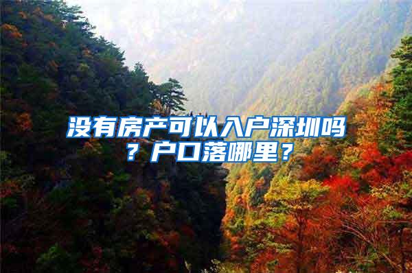 没有房产可以入户深圳吗？户口落哪里？