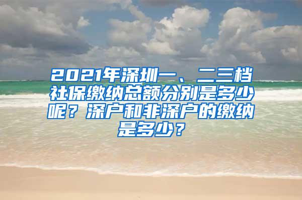 2021年深圳一、二三档社保缴纳总额分别是多少呢？深户和非深户的缴纳是多少？