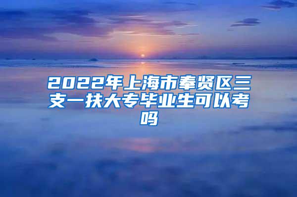 2022年上海市奉贤区三支一扶大专毕业生可以考吗