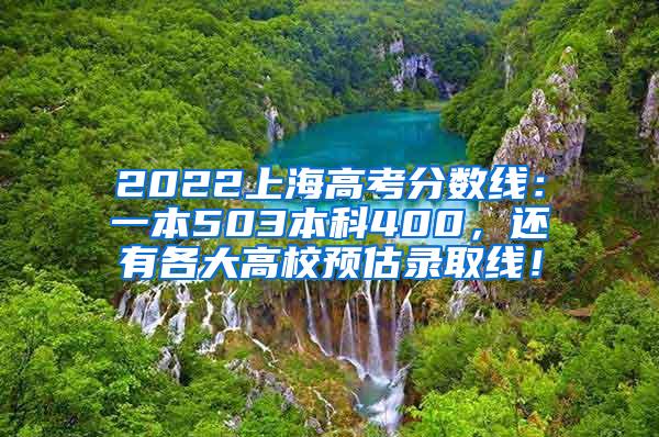 2022上海高考分数线：一本503本科400，还有各大高校预估录取线！