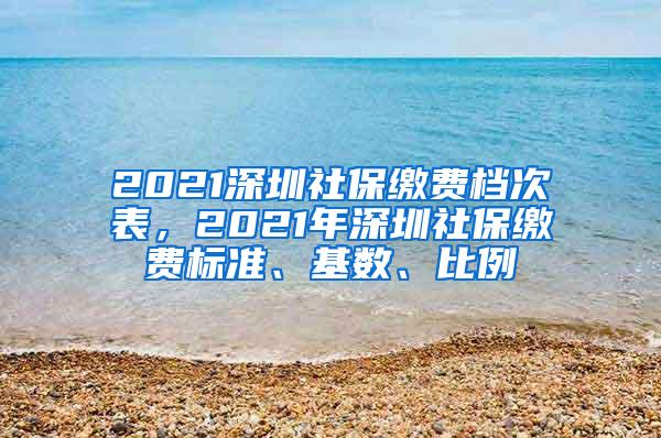 2021深圳社保缴费档次表，2021年深圳社保缴费标准、基数、比例