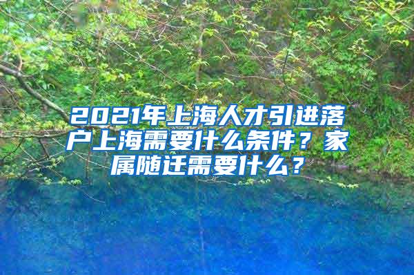 2021年上海人才引进落户上海需要什么条件？家属随迁需要什么？