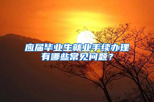 应届毕业生就业手续办理有哪些常见问题？