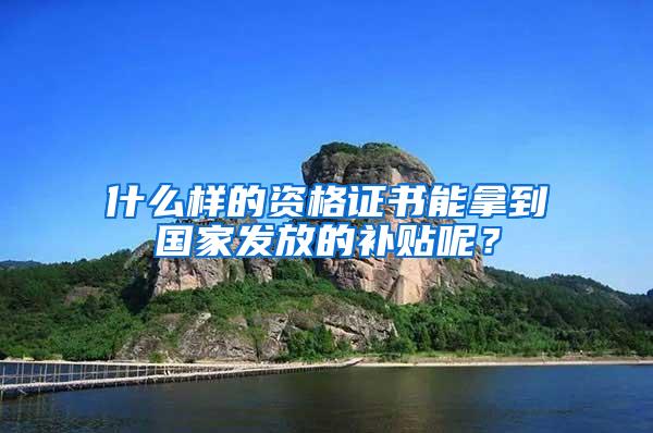 什么样的资格证书能拿到国家发放的补贴呢？