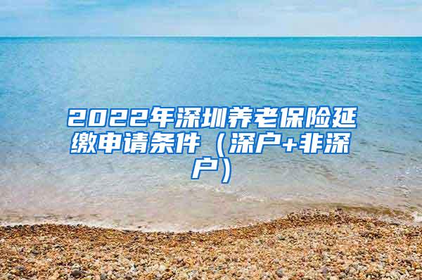 2022年深圳养老保险延缴申请条件（深户+非深户）