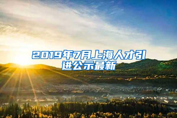 2019年7月上海人才引进公示最新