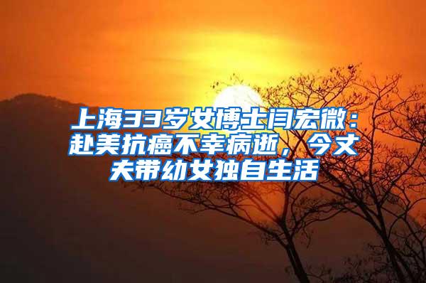 上海33岁女博士闫宏微：赴美抗癌不幸病逝，今丈夫带幼女独自生活