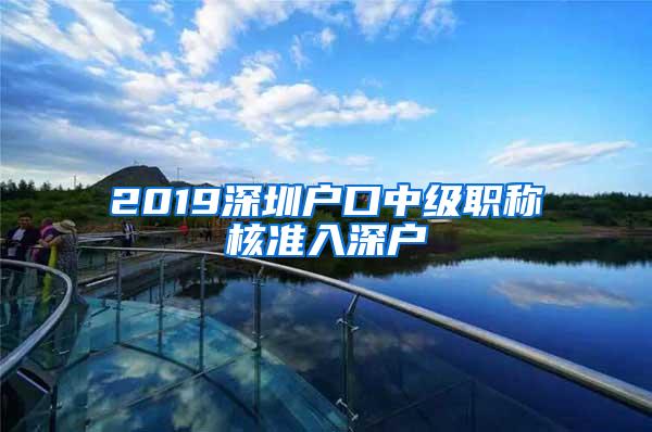 2019深圳户口中级职称核准入深户