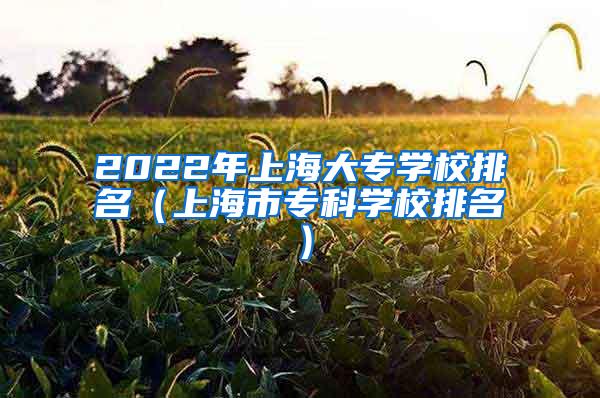 2022年上海大专学校排名（上海市专科学校排名）
