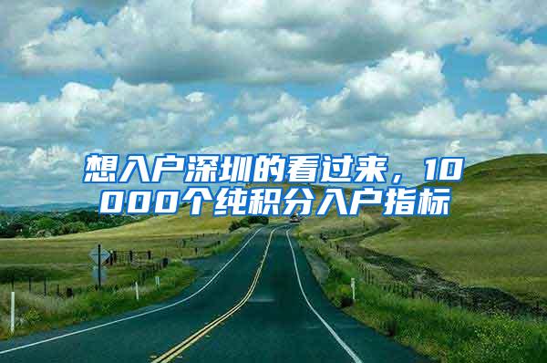 想入户深圳的看过来，10000个纯积分入户指标