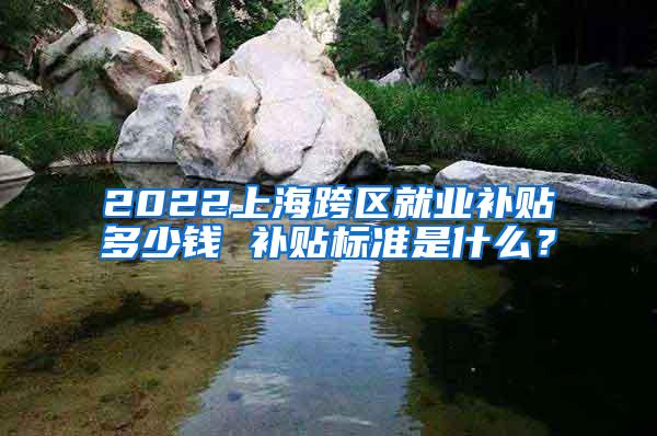 2022上海跨区就业补贴多少钱 补贴标准是什么？