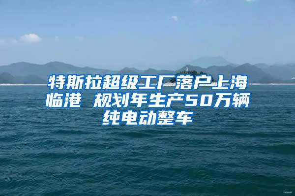 特斯拉超级工厂落户上海临港 规划年生产50万辆纯电动整车