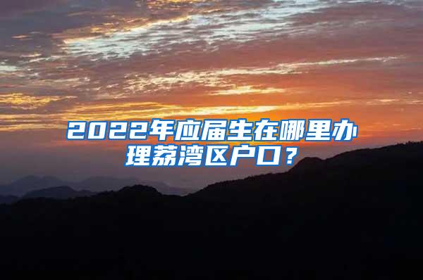 2022年应届生在哪里办理荔湾区户口？