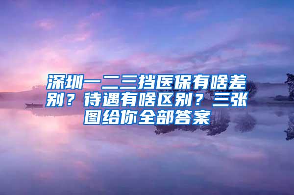 深圳一二三挡医保有啥差别？待遇有啥区别？三张图给你全部答案