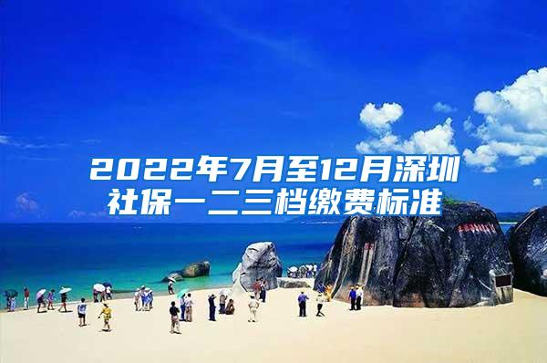 2022年7月至12月深圳社保一二三档缴费标准