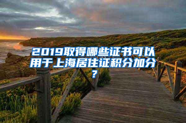 2019取得哪些证书可以用于上海居住证积分加分？