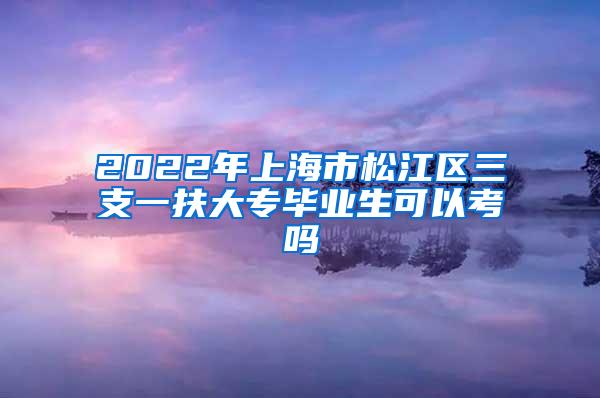 2022年上海市松江区三支一扶大专毕业生可以考吗