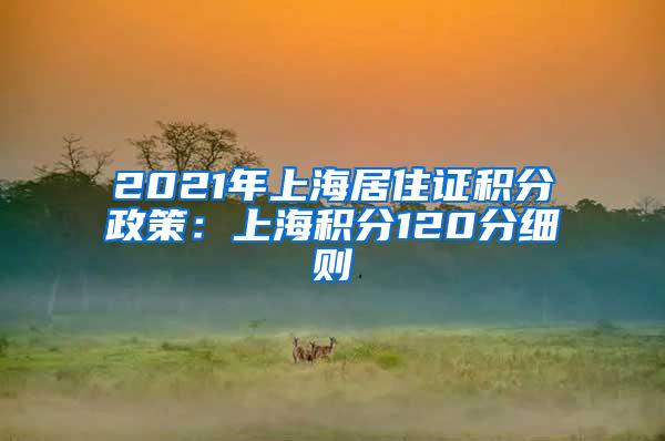 2021年上海居住证积分政策：上海积分120分细则