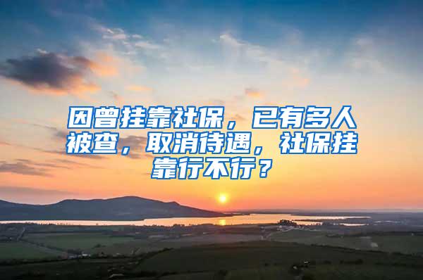 因曾挂靠社保，已有多人被查，取消待遇，社保挂靠行不行？