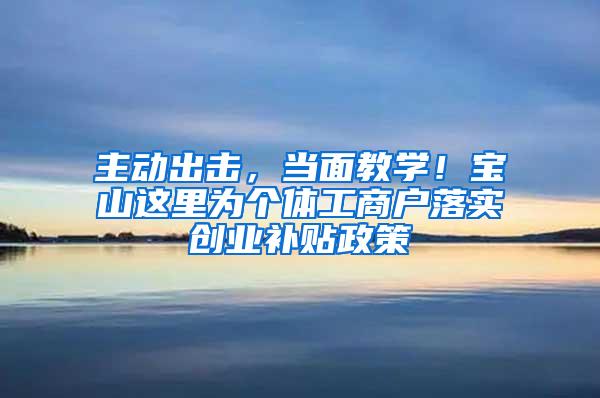 主动出击，当面教学！宝山这里为个体工商户落实创业补贴政策