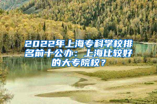 2022年上海专科学校排名前十公办：上海比较好的大专院校？