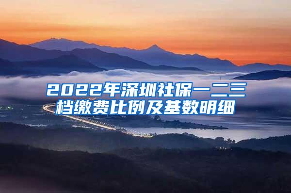 2022年深圳社保一二三档缴费比例及基数明细