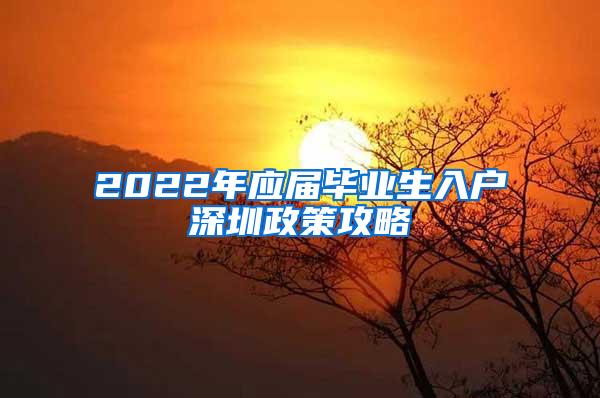 2022年应届毕业生入户深圳政策攻略
