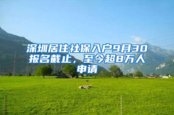 深圳居住社保入户9月30报名截止，至今超8万人申请