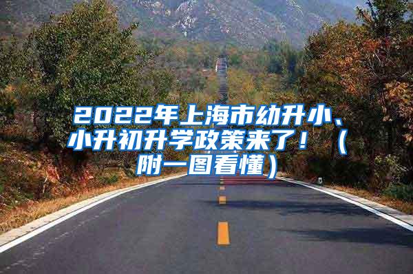 2022年上海市幼升小、小升初升学政策来了！（附一图看懂）