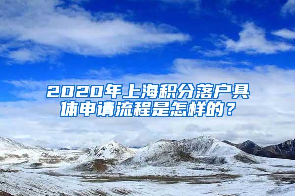 2020年上海积分落户具体申请流程是怎样的？