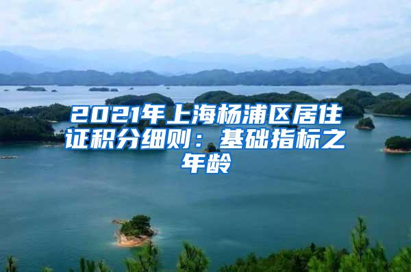 2021年上海杨浦区居住证积分细则：基础指标之年龄