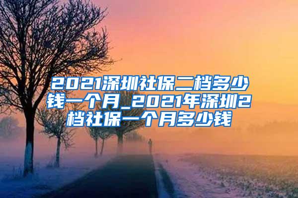 2021深圳社保二档多少钱一个月_2021年深圳2档社保一个月多少钱