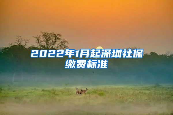 2022年1月起深圳社保缴费标准