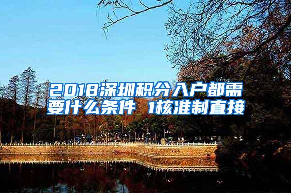 2018深圳积分入户都需要什么条件 1核准制直接