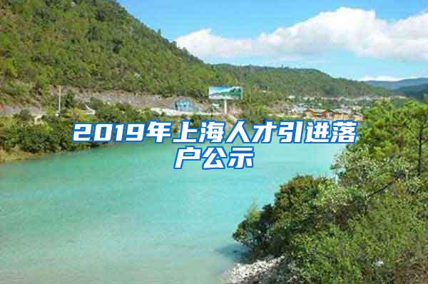 2019年上海人才引进落户公示