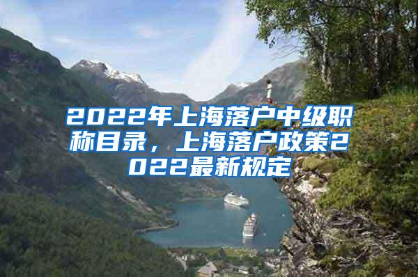 2022年上海落户中级职称目录，上海落户政策2022最新规定