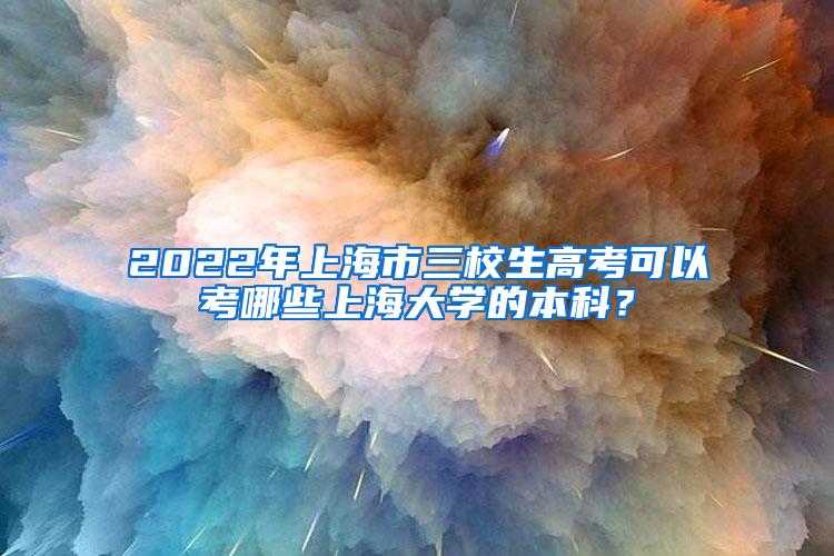 2022年上海市三校生高考可以考哪些上海大学的本科？