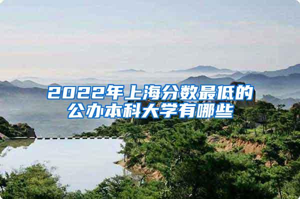 2022年上海分数最低的公办本科大学有哪些