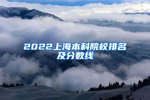 2022上海本科院校排名及分数线
