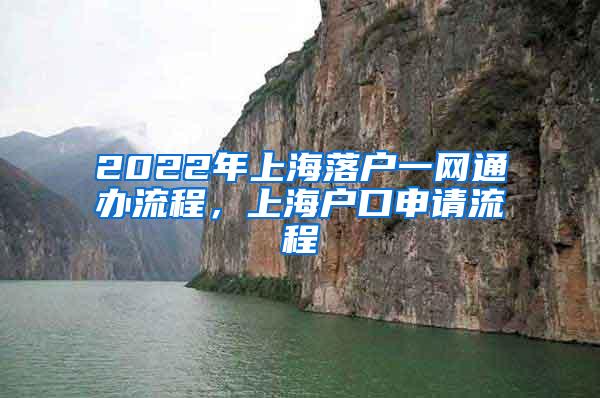 2022年上海落户一网通办流程，上海户口申请流程
