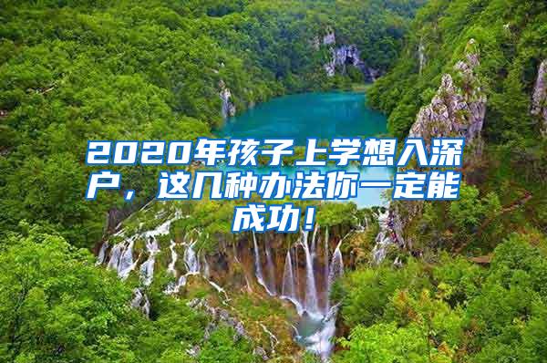 2020年孩子上学想入深户，这几种办法你一定能成功！