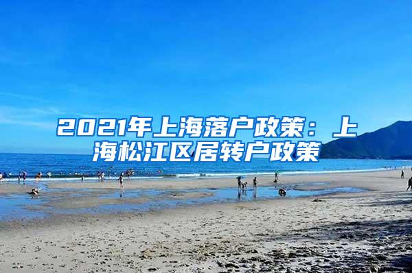 2021年上海落户政策：上海松江区居转户政策