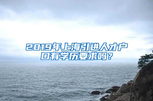 2019年上海引进人才户口有学历要求吗？