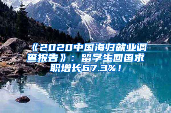《2020中国海归就业调查报告》：留学生回国求职增长67.3%！