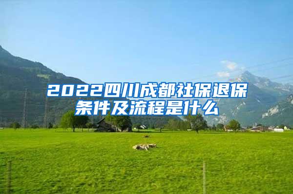 2022四川成都社保退保条件及流程是什么