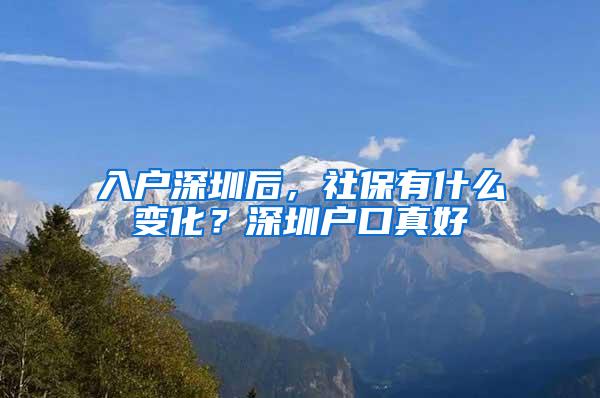 入户深圳后，社保有什么变化？深圳户口真好