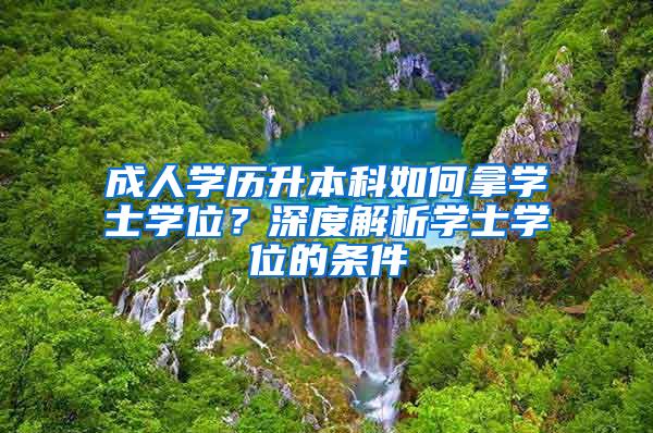 成人学历升本科如何拿学士学位？深度解析学士学位的条件