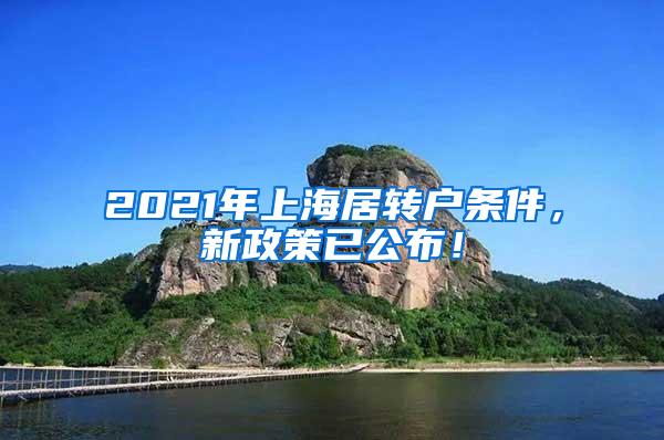 2021年上海居转户条件，新政策已公布！