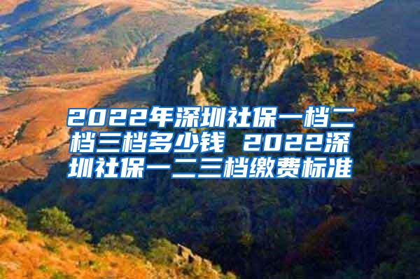 2022年深圳社保一档二档三档多少钱 2022深圳社保一二三档缴费标准