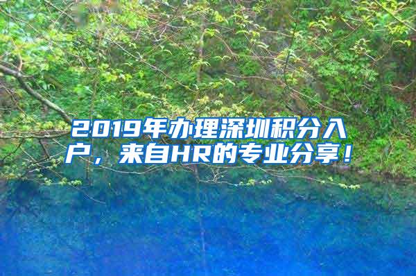 2019年办理深圳积分入户，来自HR的专业分享！